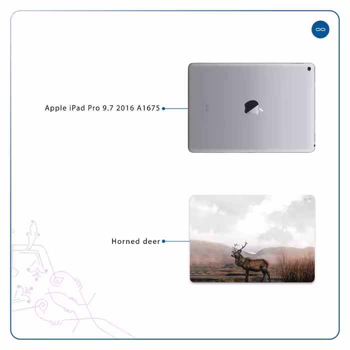 برچسب پوششی ماهوت مدل Horned Deer مناسب برای تبلت اپل iPad Pro 9.7 2016 A1675