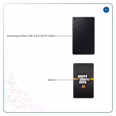 برچسب پوششی ماهوت مدل Gta-Game مناسب برای تبلت سامسونگ Galaxy Tab A 8.0 2019 T290