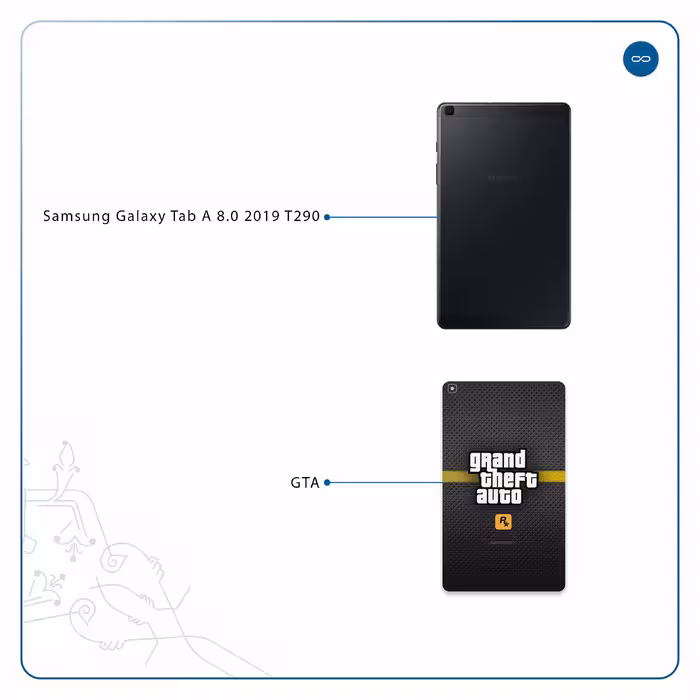 برچسب پوششی ماهوت مدل Gta-Game مناسب برای تبلت سامسونگ Galaxy Tab A 8.0 2019 T290
