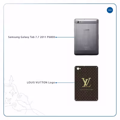 برچسب پوششی ماهوت مدل LOUIS-VUITTON-Logo مناسب برای تبلت سامسونگ Galaxy Tab 7.7 2011 P6800