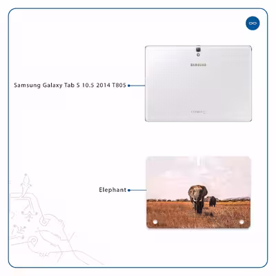 برچسب پوششی ماهوت مدل Elephant مناسب برای تبلت سامسونگ Galaxy Tab S 10.5 2014 T805