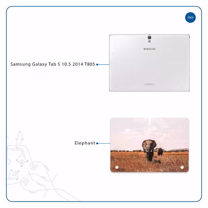 برچسب پوششی ماهوت مدل Elephant مناسب برای تبلت سامسونگ Galaxy Tab S 10.5 2014 T805
