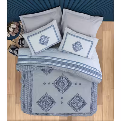 سرویس روتختی کاتن باکس مدل Pamuk Hardy Gri دو نفره 5 تکه