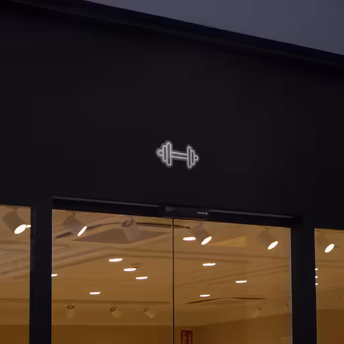 چراغ دیواری نئون دیزاین طرح Dumbbell_WHT