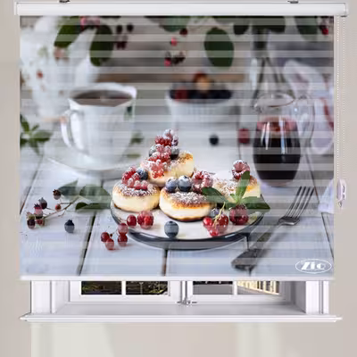  پرده زبرا زیو طرح صبحانه کد B16 سایز 200x200 سانتی متر