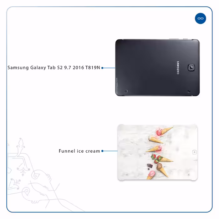 برچسب پوششی ماهوت مدل Funnel ice cream مناسب برای تبلت سامسونگ Galaxy Tab S2 9.7 2016 T819N
