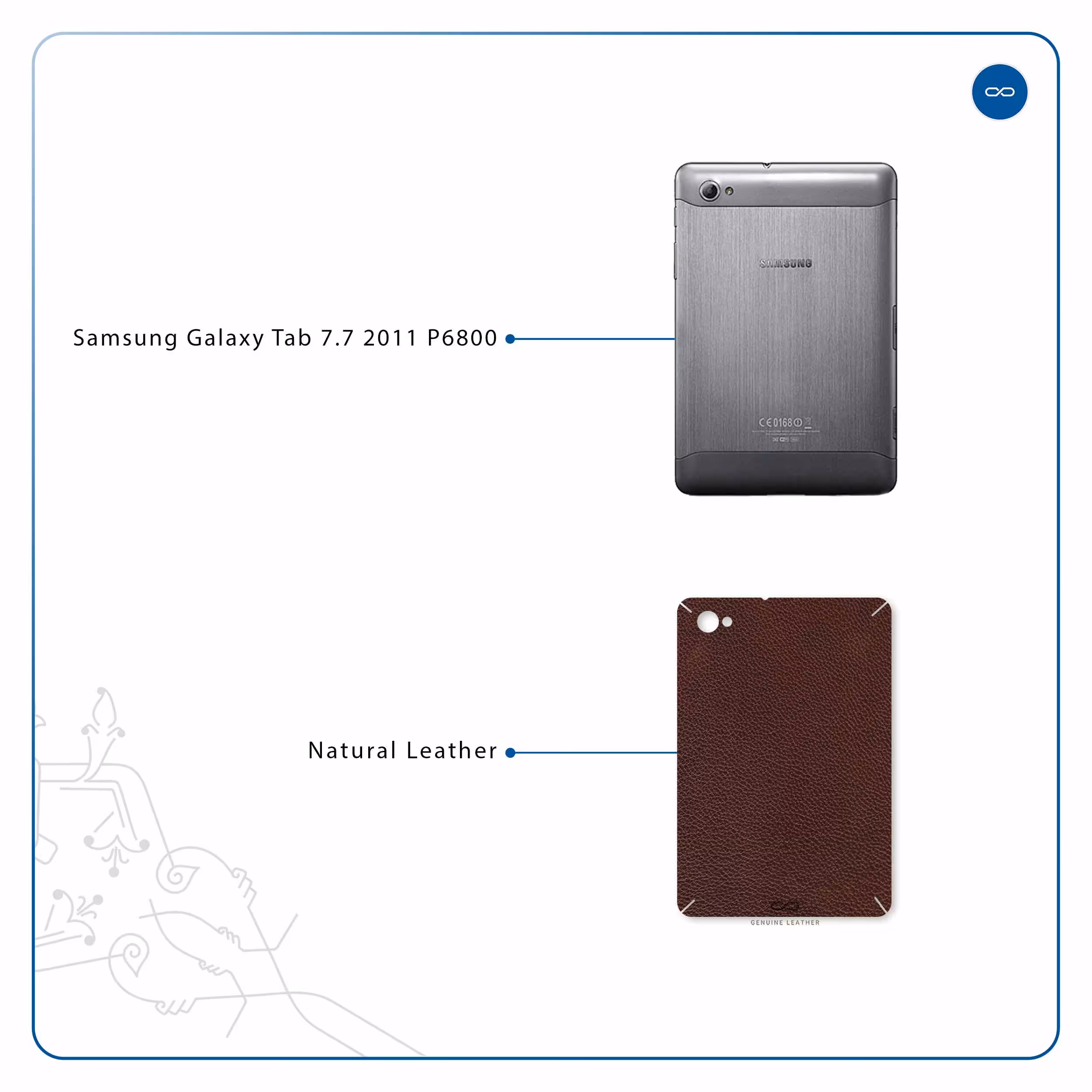 برچسب پوششی ماهوت مدل Natural-Leather مناسب برای تبلت سامسونگ Galaxy Tab 7.7 2011 P6800