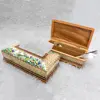 ست جعبه دستمال کاغذی و جعبه کارد و چنگال خاتم کاری مدل نقاشی برجسته کد gr21sim
