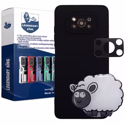 کاور لاین کینگ مدل ببعی مناسب برای گوشی موبایل شیایومی Poco X3 X3 Pro به همراه پایه نگهدارنده و محافظ لنز