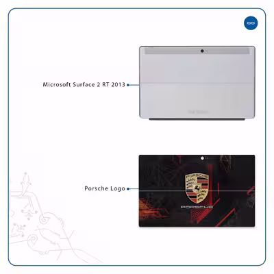 برچسب پوششی ماهوت مدل Porsche-Logo مناسب برای تبلت مایکروسافت Surface 2 RT 2013
