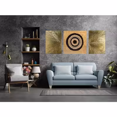 تابلو نقاشی ورق طلا مدل چشم نظر  کد 0073 مجموعه 3 عددی