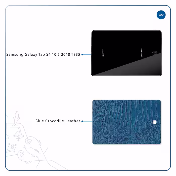 برچسب پوششی ماهوت مدل Blue-Crocodile-Leather مناسب برای تبلت سامسونگ Galaxy Tab S4 10.5 2018 T835