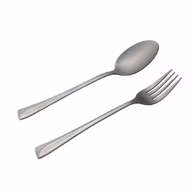 قاشق و چنگال غذا خوری مدل براق کد 3514  مجموعه 12 عددی