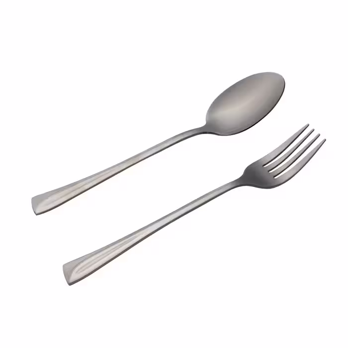 قاشق و چنگال غذا خوری مدل براق کد 3514  مجموعه 12 عددی