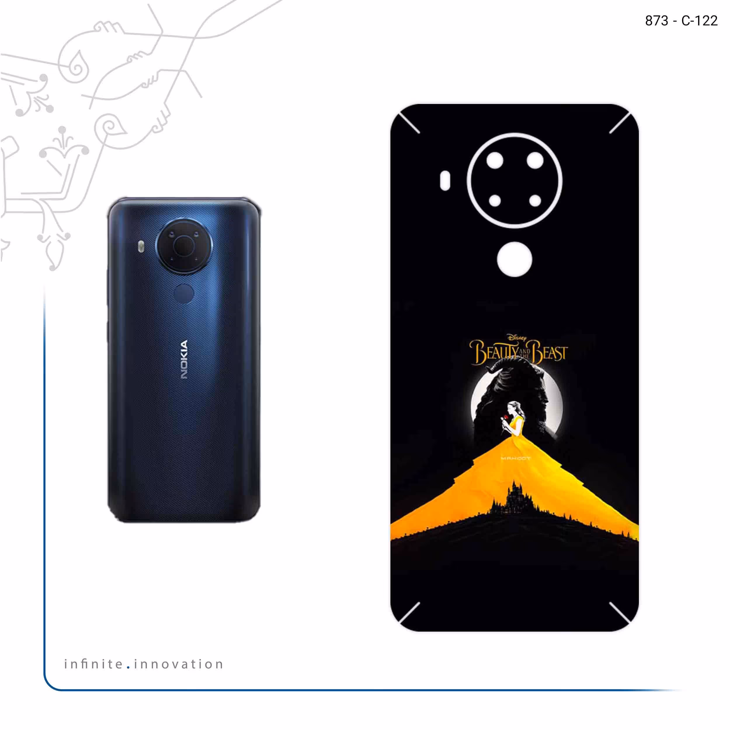 برچسب پوششی ماهوت مدل Beauty and the Beast مناسب برای گوشی موبایل نوکیا 5.4
