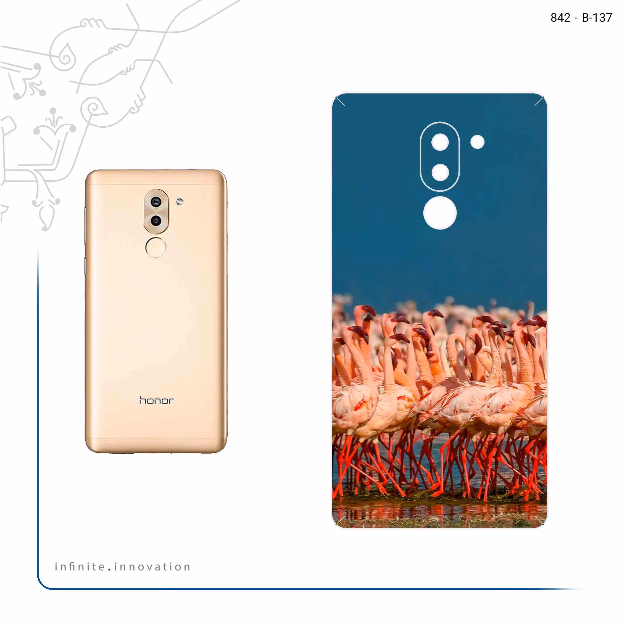 برچسب پوششی ماهوت مدل Flamingo مناسب برای گوشی موبایل آنر 6X