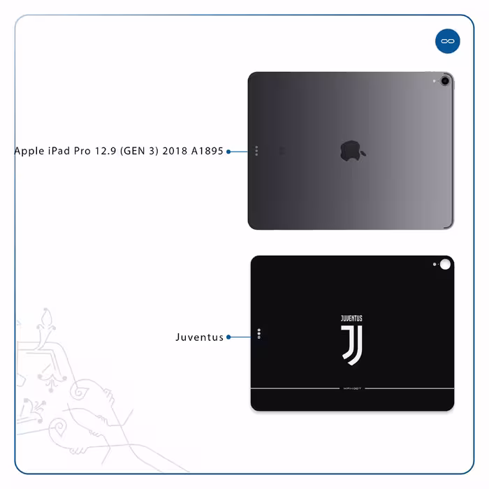 برچسب پوششی ماهوت مدل Juventus مناسب برای تبلت اپل iPad Pro 12.9 (GEN 3) 2018 A1895
