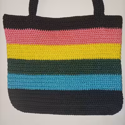 کیف بافتنی مدل رنگین کمان 