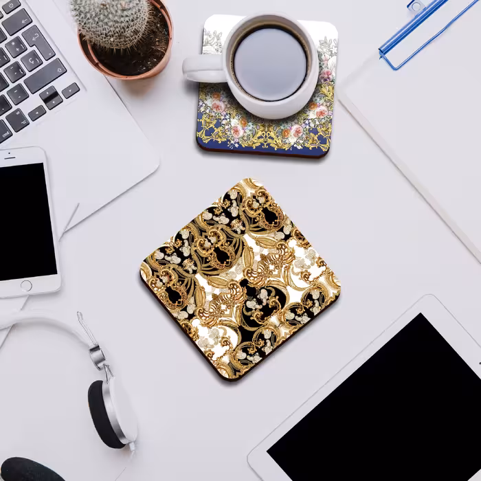 زیر لیوانی لوکسینو مدل کاشی های زیبا مجموعه 6 عددی