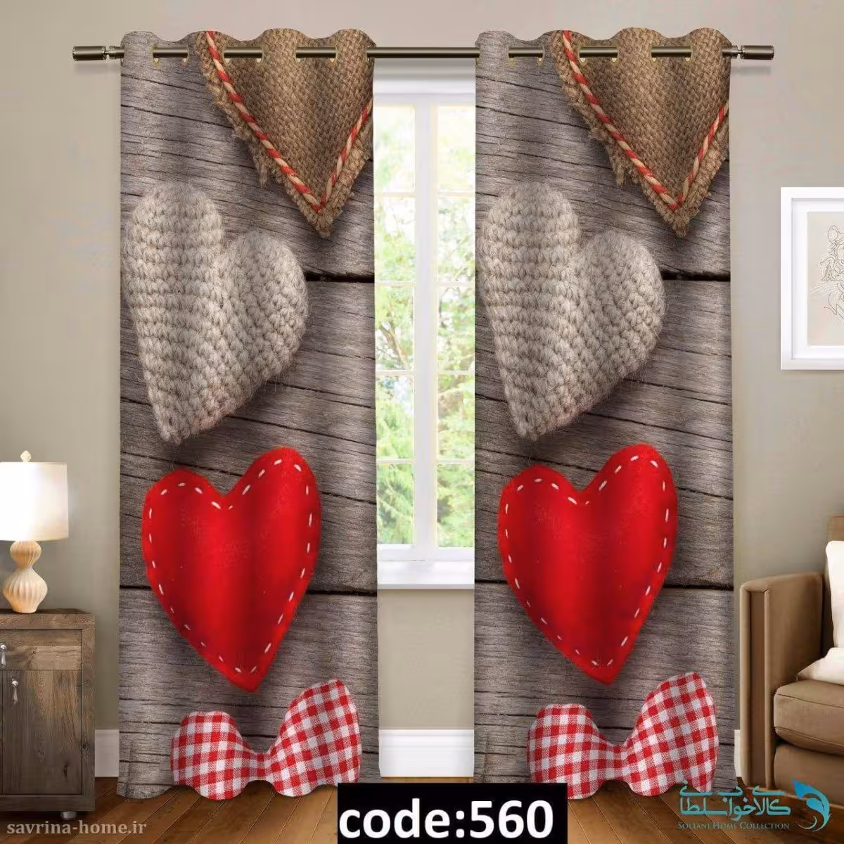 پرده پانچی سری قلب مدل Sh-560