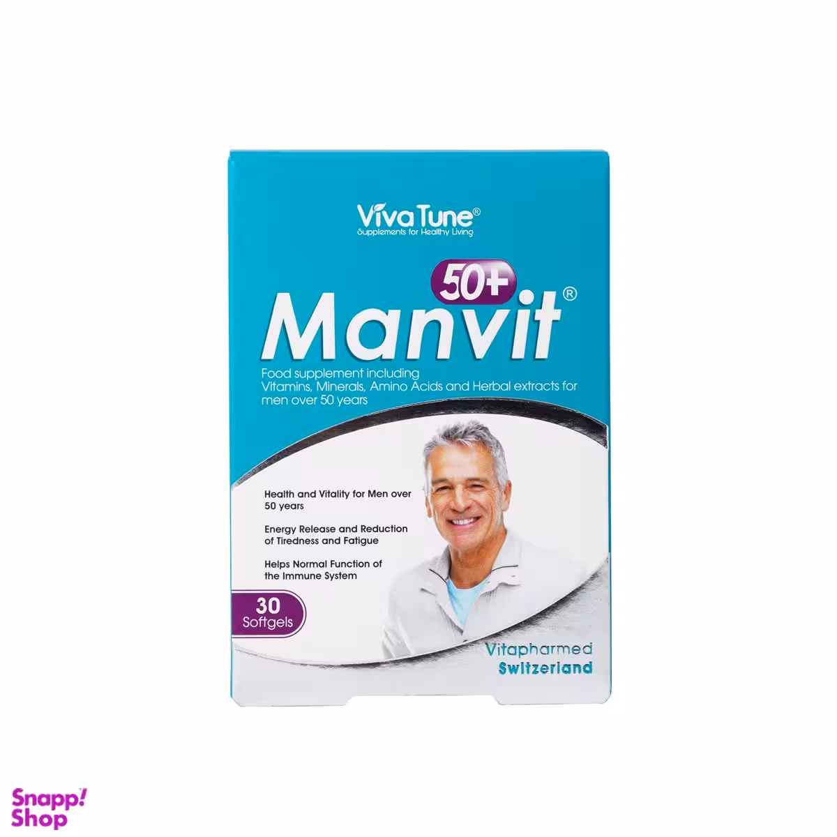 سافت ژل من ویت بالای 50 سال (Manvit Over 50 Old) ویوا تیون بسته 30 عددی