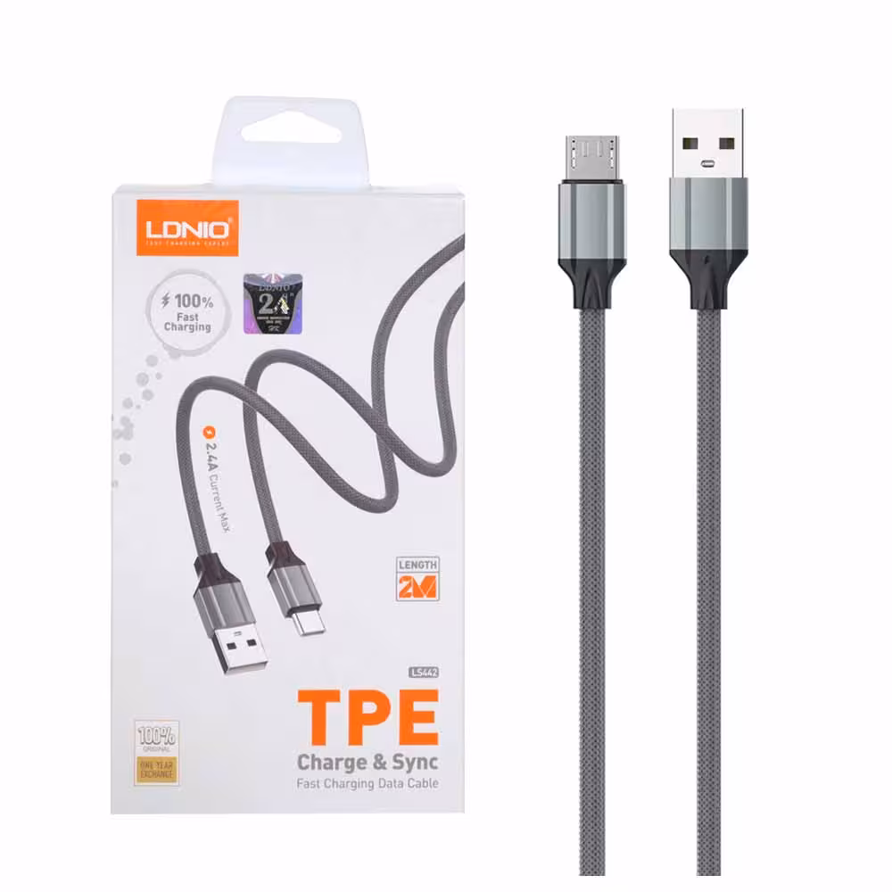 کابل Micro برند LDNIO مدل LS442 – طول دو متر