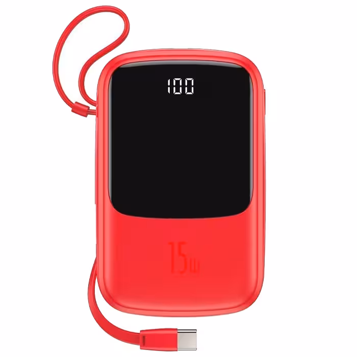 پاوربانک بیسوس 15W مدل PPQD-A01 Qpow Digital Display با ظرفیت 10000 میلی آمپر ساعت