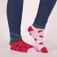 جوراب طرح هندوانه صورتی مدل تا به تا RTS01