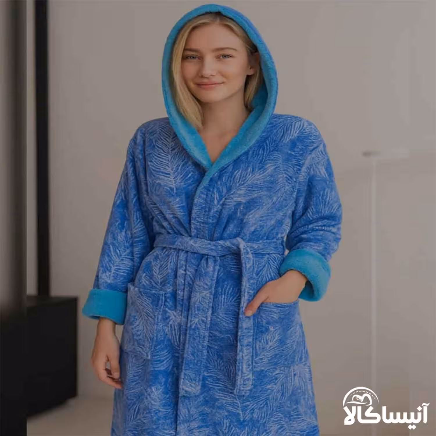 حوله پالتویی برق لامع مدل چاپی 115