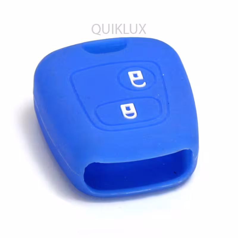 کاور سوییچ سیلیکونی ساده (2 دکمه) آرم پژو – آبی