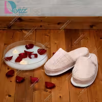 دمپایی حوله ای طرح کرالیچ رنگ کرم