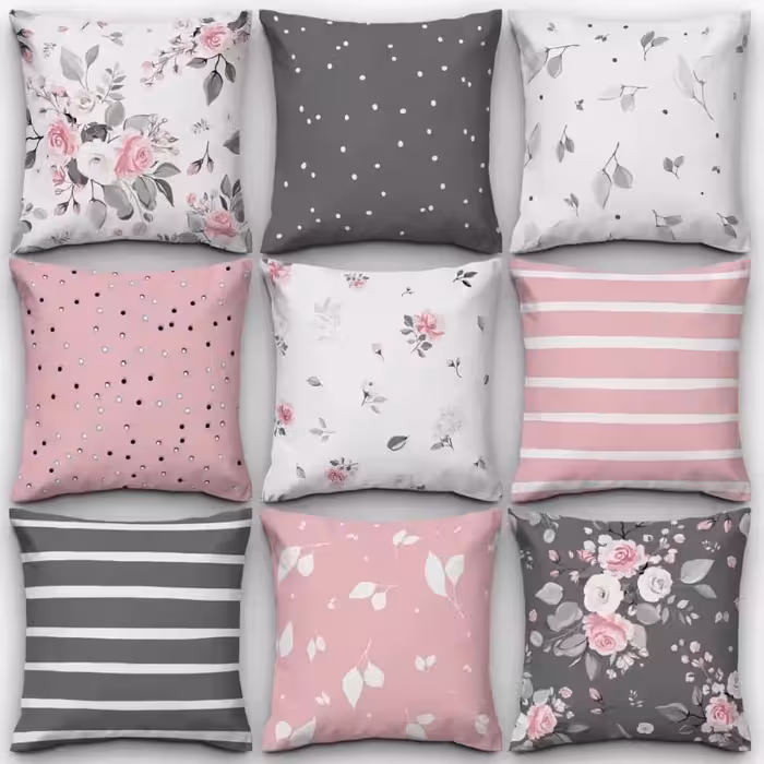 کاور کوسن کد 53 (ست طوسی صورتی)