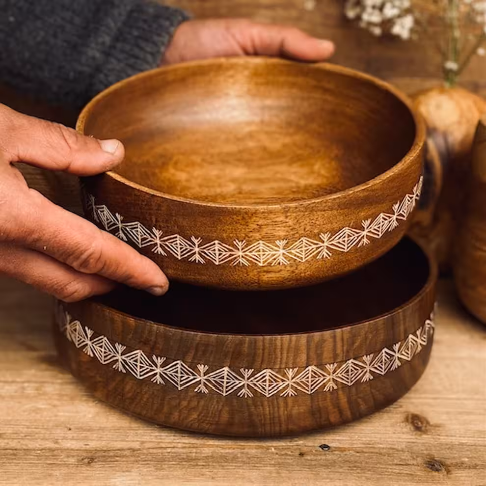 ظرف چوبی دو عددی مدل پونا کد 010066