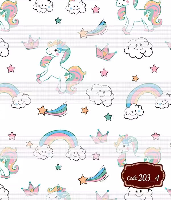 پرده زبرا کودک اسب تک شاخ کد 4-203