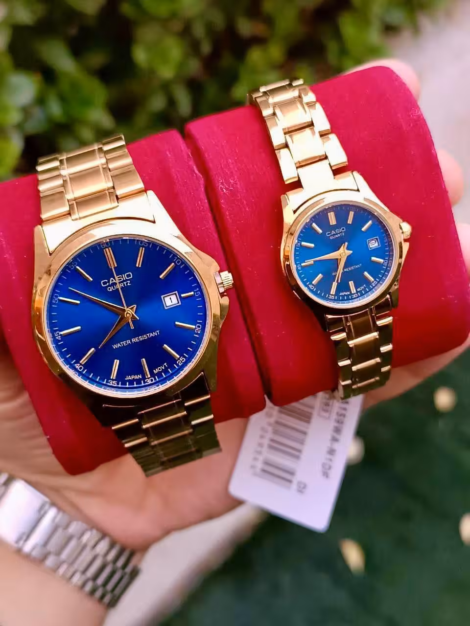 ست ساعت کاسیو بند استیل طلایی