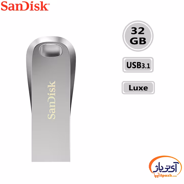 فلش مموری USB3.1 سن دیسک 32 گیگابایت مدل SanDisk Ultra Luxe