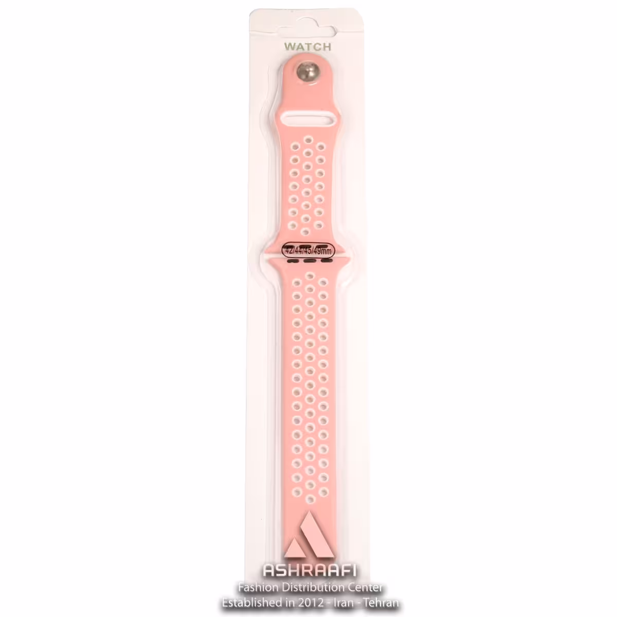 بند سیلیکونی سوراخ دار صورتی Smart Watch Strap PW2