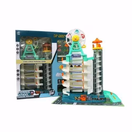 کیت ماشین بازی مدل پارکینگ 5 طبقه با چرخ و فلک طرح شوتینگ کد 605-4