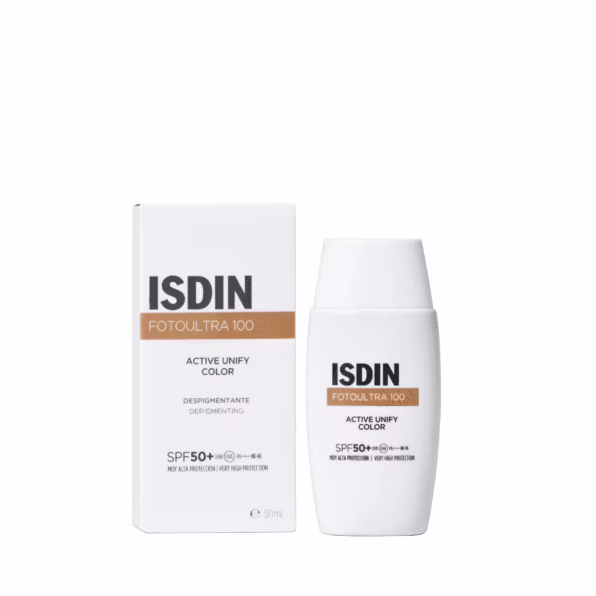 ضد آفتاب اکتیو یونیفای رنگی ایزدین Isdin FotoUltra 100 Active Unify COLOR SPF 50 UVB-UAV- PA    HE–VL