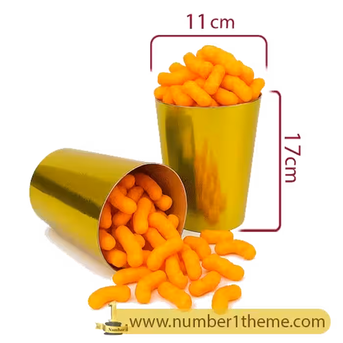 پاپکورن سطلی متالایز طلایی