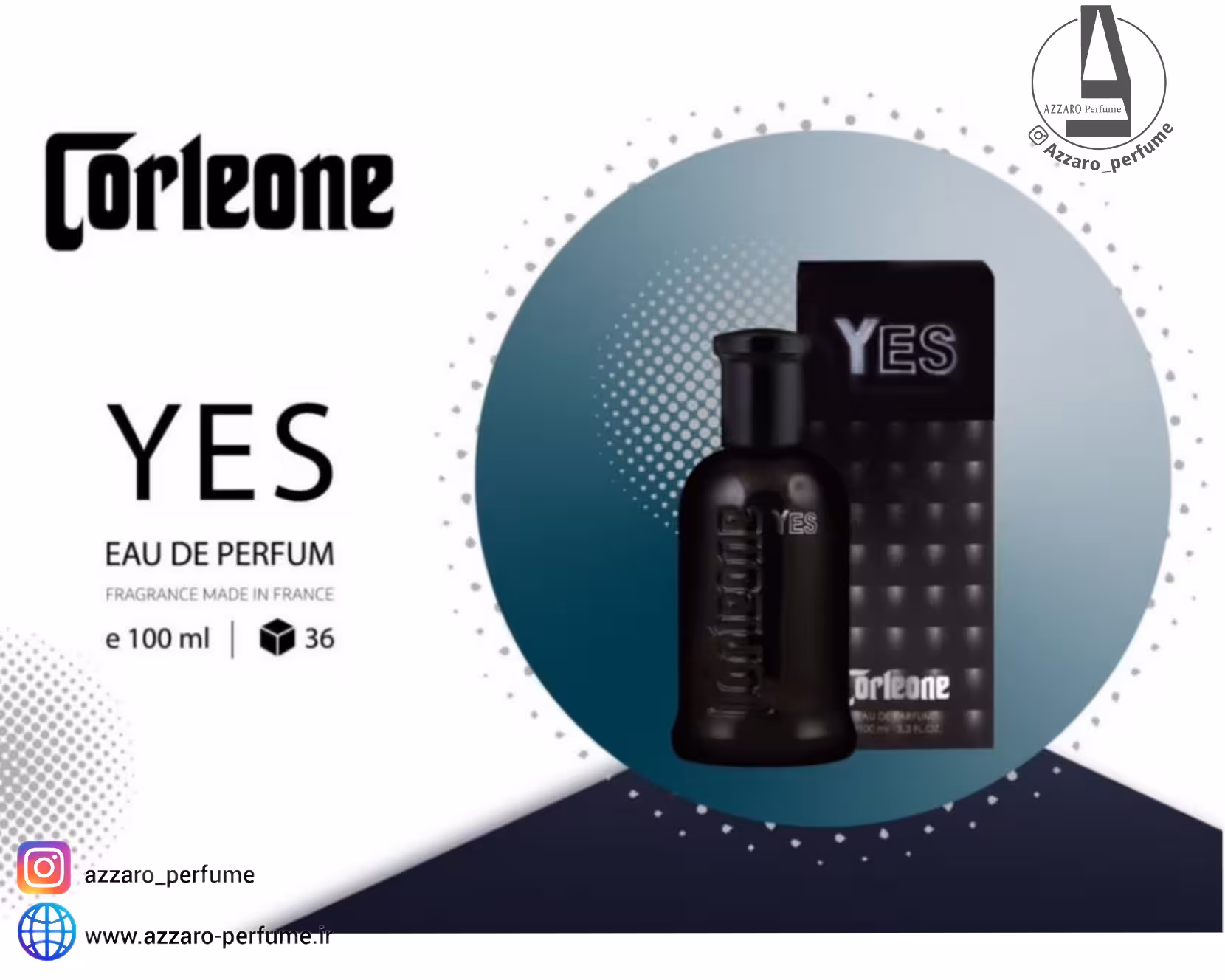 ادکلن مردانه کورلئونه مدل YES رایحه ایو سن لورن وای له پرفیوم حجم 100 میل
