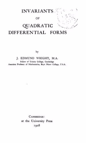 خرید و دانلود نسخه کامل کتاب Invariants of quadratic differential forms