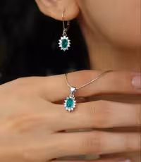 نیمست دابلت زمرد اصل جواهری کد 00557