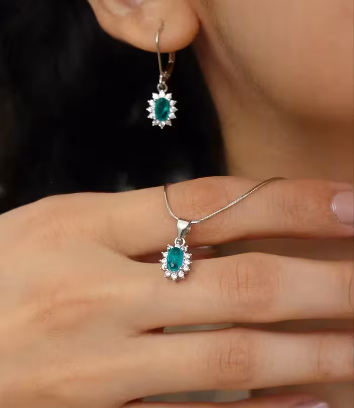 نیمست دابلت زمرد اصل جواهری کد 00557