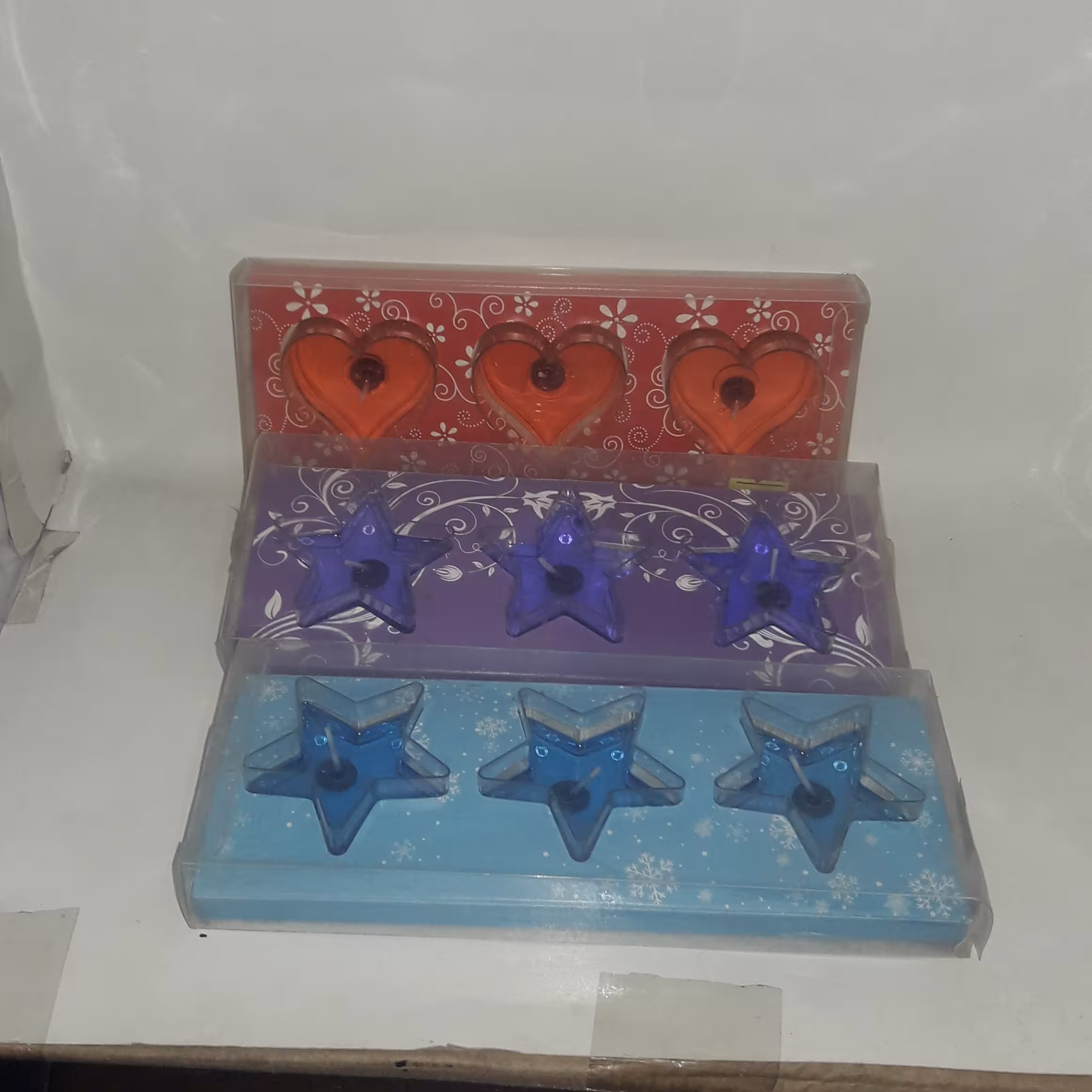 شمع سه تایی طرح دار دکوری