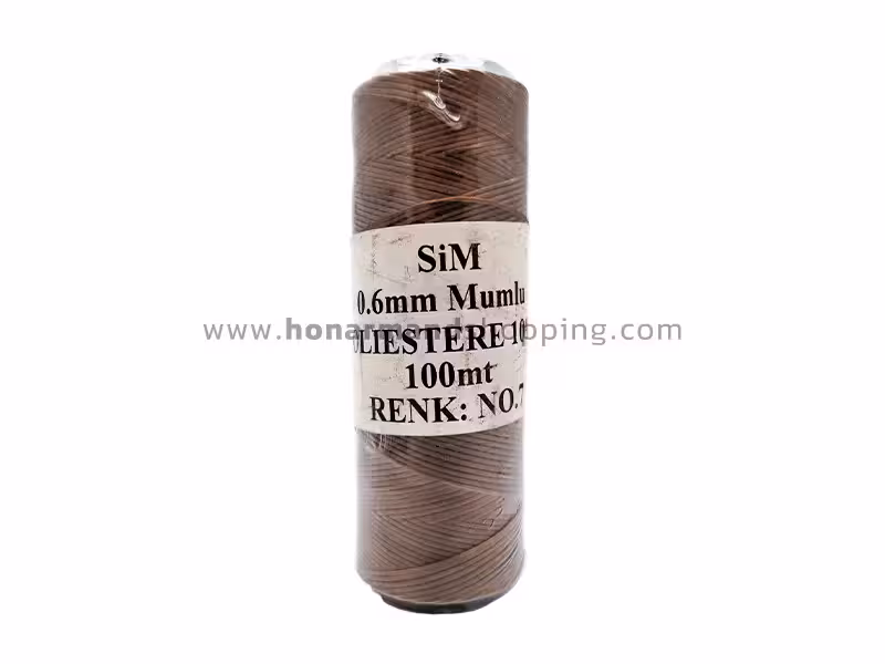 دوک نخ موم دار سیم (SIM) سایز 0.6 رنگ قهوه ای