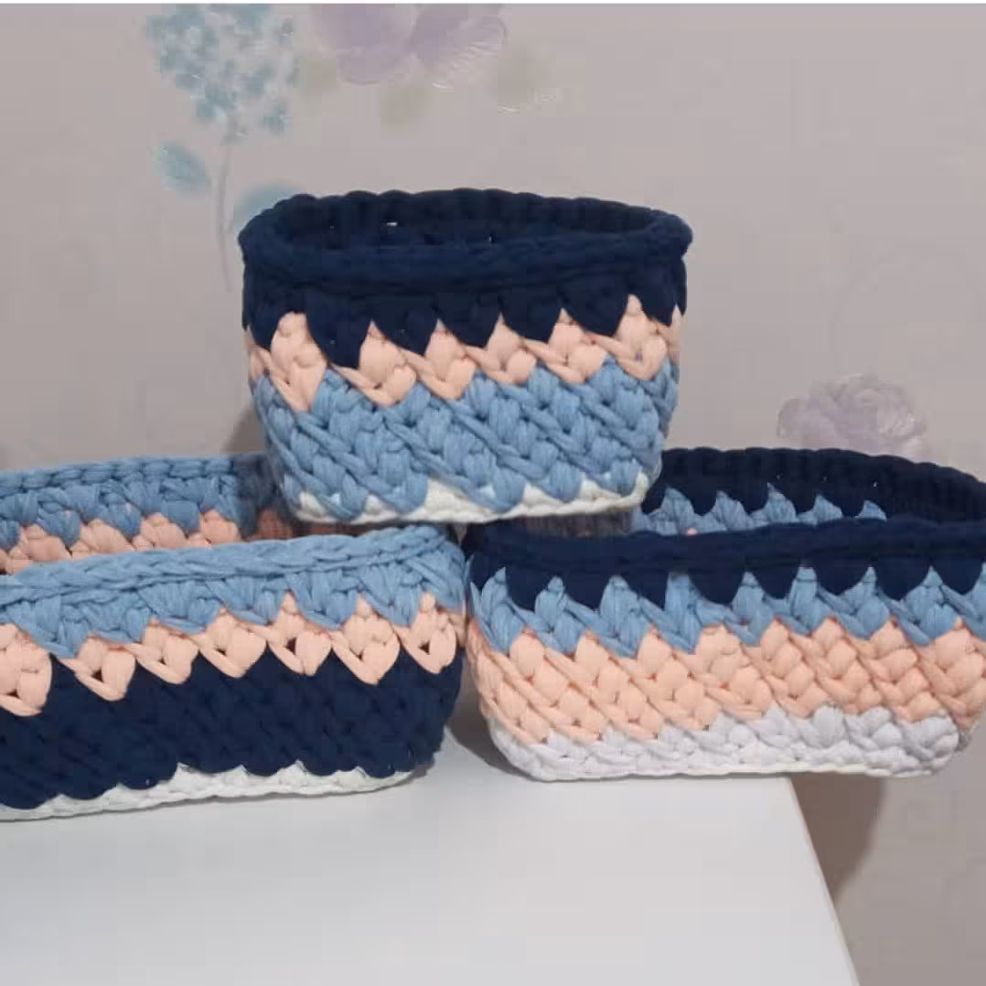 باکسهای تریکویی مناسب جای گلدان و نظم دهنده داخل حمام و دستشویی