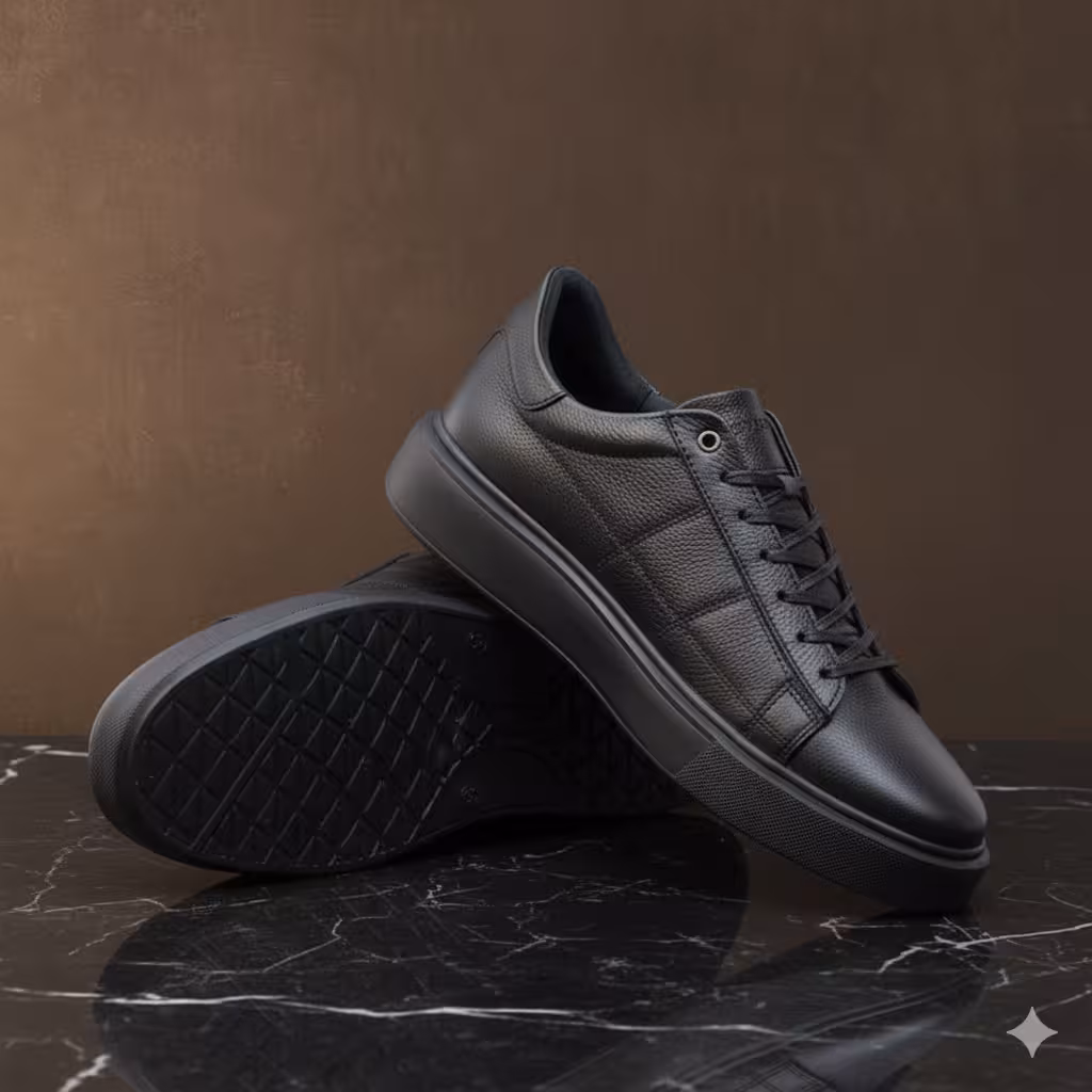 کفش چرم مردانه ونس کد VN015BK رنگ مشکی