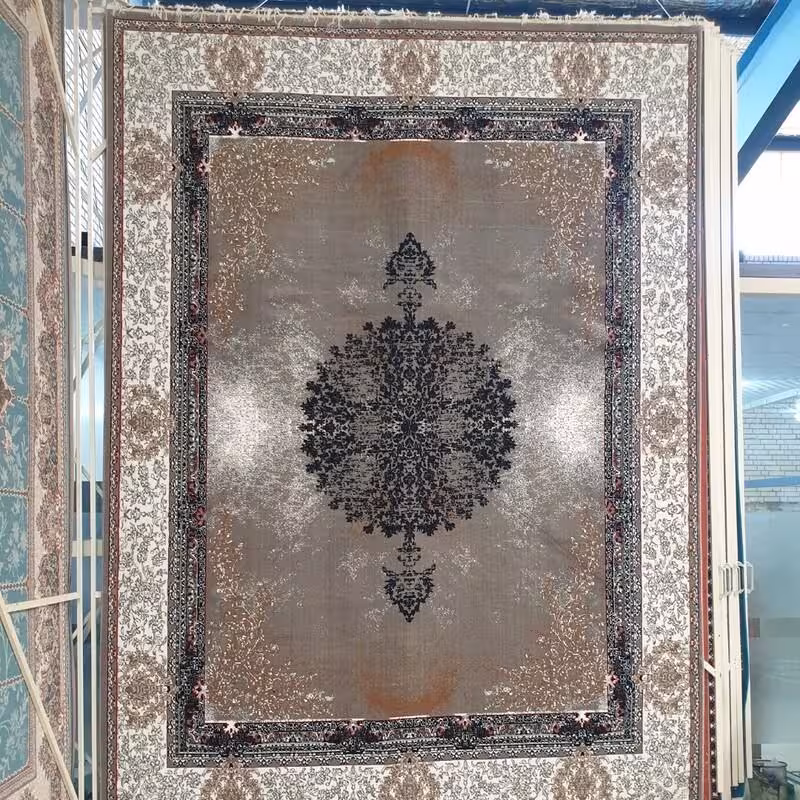 فرش ماشینی ارزان9متری کاشان440شانه طرح آراز(BCF)باارسال رایگان