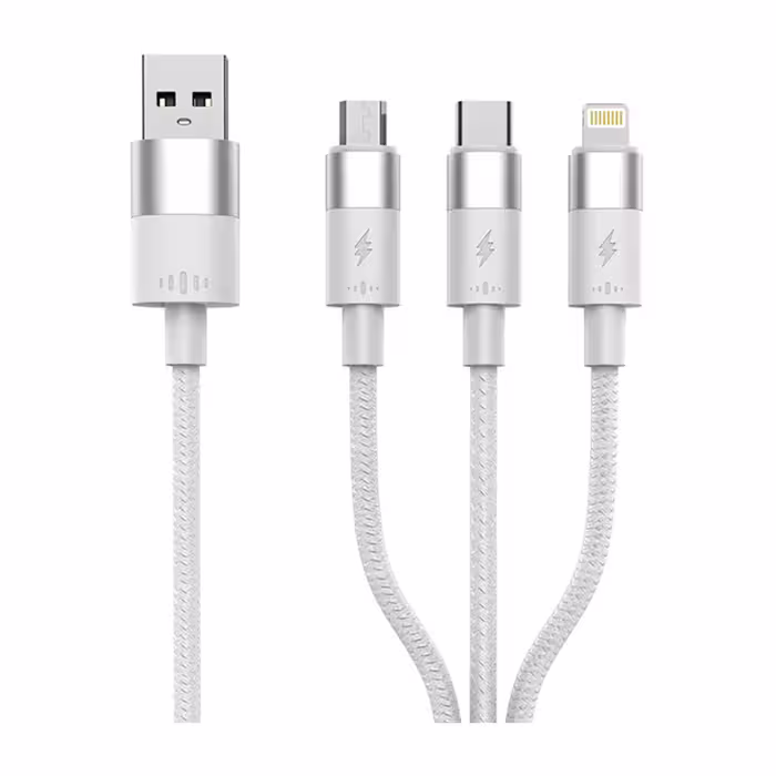 کابل لایتنینگ / تایپ سی / micro-USB سیکنای مدل VO-05 طول 1.2 متر
